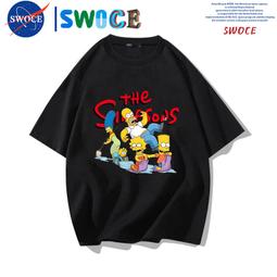 動畫辛普森壹家霸子滑板純棉短袖t恤男女親子裝兒童裝短袖動漫夏#男裝 歷史價格詳細信息