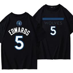 森林狼隊5號愛德華茲無袖速幹背心男女寬松坎肩上衣短袖t恤夏季oh#男裝 歷史價格詳細信息