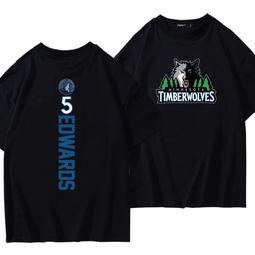 森林狼隊5號愛德華茲無袖速幹背心男女寬松坎肩上衣短袖t恤夏季oh#男裝 歷史價格詳細信息