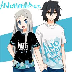 那朵花未聞花名 短袖 宿海仁太同款 地底人 西東文字t恤 動漫t恤 印花短短袖 cos裝 男生t恤 男生短袖 純棉t恤 歷史價格詳細信息