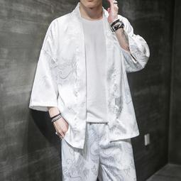 古風道袍道服潮唐裝國風復古外套漢服男寬鬆大尺碼七分袖外穿短袖~喜喜好物~ 歷史價格詳細信息