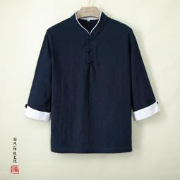 [免運]中國風男裝新中式棉麻短袖襯衫復古風盤扣青年唐裝漢服亞麻套裝男#金隆男裝 歷史價格詳細信息