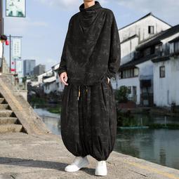 [免運]中國風男裝燈芯絨男褲子復古條絨闊腿燈籠褲大碼寬松休閑褲哈倫褲【金隆服裝】 歷史價格詳細信息