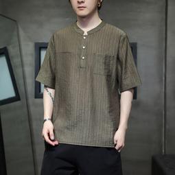 [免運]中國風男裝夏裝大碼短袖冰絲半袖T恤男寬松刺繡體恤上衣青年唐裝#金隆男裝 歷史價格詳細信息