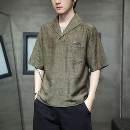 中式男裝中國風短袖T恤男士夏季上衣服龍袍刺繡唐裝大碼男裝棉麻半袖體恤中國風 唐裝 歷史價格詳細信息