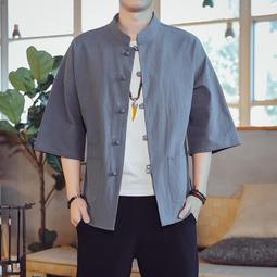 [免運]中國風復古盤扣唐裝提花長袖襯衫男秋季大碼中式男裝改良漢服禪服#金隆男裝 歷史價格詳細信息