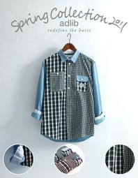 Lee 牛仔長袖襯衫 牛仔布拼接 女 淺藍  Mainline 150152R06 歷史價格詳細信息