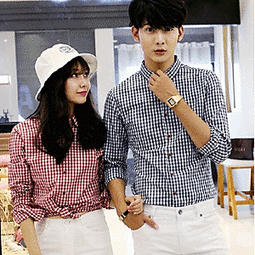 長袖襯衫 情侶裝-時尚休閒漸變色純棉男女襯衫(兩件)3色68s50【獨家進口】【米蘭精品】 歷史價格詳細信息