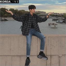 正韓代購搖滾星球 刀割破壞黑色韓國小直筒牛仔褲 EF975818 歷史價格詳細信息