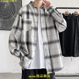 格子襯衫 男生襯衫 港風格紋襯衫 男女寬鬆韓版襯衫長袖襯衫 歷史價格詳細信息