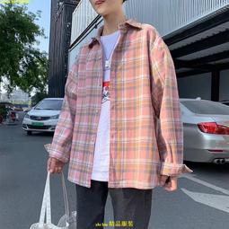 格子襯衫男長袖春秋休閑寬松襯衣男薄外套青少年夏季潮流百【超齡男裝】 歷史價格詳細信息