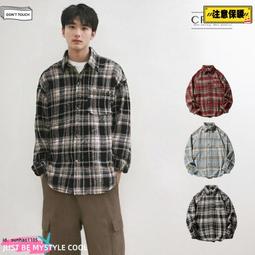 CPMAX　復古撞色格子襯　 格紋襯　 胸前口袋設計 情侶襯　 冬季男襯　 襯　 情侶裝 長袖 襯　外　　NB139 歷史價格詳細信息