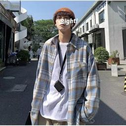 長袖格子襯衫男士春秋季新款休閒百搭條紋方領襯衣透氣上衣服外套 歷史價格詳細信息