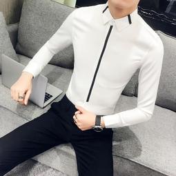 &Omega;衣枝獨袖&Omega;【111】日系小清新潮流剪刀印花青年休閒長袖襯衫 歷史價格詳細信息