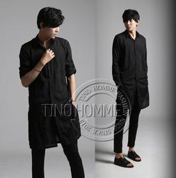 《TINO HOMME》2016秋冬新款日韓版非主流不規則剪裁蝙蝠袖垂肩寬鬆長袖襯衫加大尺碼2XL 歷史價格詳細信息