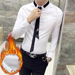 男士長袖襯衫修身韓版帶口袋豎條紋百搭 歷史價格詳細信息