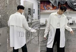 《TINO HOMME》2019春夏新款日韓版中國風OVERSIZE刺繡圖案絲絨寬鬆長袖襯衫 歷史價格詳細信息