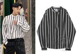 《TINO HOMME》2019春夏新款日韓版不規則剪裁OVERSIZE宮廷風荷葉領燈籠袖襯衫 歷史價格詳細信息