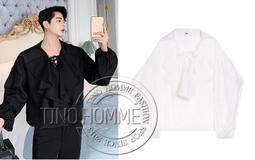 《TINO HOMME》2019春夏新款日韓版不規則剪裁OVERSIZE宮廷風荷葉領燈籠袖襯衫 歷史價格詳細信息