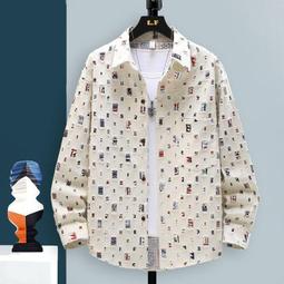 2023秋季男襯衫長袖修身髮型師百搭個性刺繡潮流休閒時尚帥氣襯衣 歷史價格詳細信息