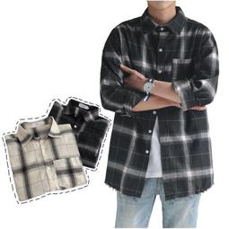 【秋裝新款黑白格子港風長袖襯衫 休閒百搭翻領青年襯衣 寬鬆舒適格紋韓版襯衫 正韓上衣 男生衣著 學院風男裝 價格比較,價格查詢,歷史價格詳細信息