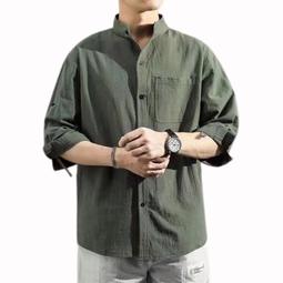 S-5XL 長袖 七分袖 大尺碼襯衫亞麻襯衫男短袖襯衣寬鬆男裝中國風夏季棉麻男士休閒外套長袖上衣  新-潮男服飾 歷史價格詳細信息