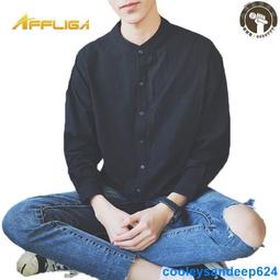 韓版修身亞麻襯衫 時尚潮流襯衫 襯衫男襯衣長袖韓版薄款修身型潮流帥氣秋季寸衫純色衣服1356 歷史價格詳細信息