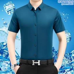 新品2024夏男士無痕短袖襯衫中青年商務休閒純色彈力襯衣 歷史價格詳細信息