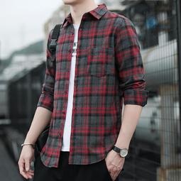 【現貨】格子襯衫 男 長袖 襯衣 男士 薄外套 襯衫 男士秋季寬松潮牌長袖 襯衣 休閑免燙潮流上衣服 男新款 歷史價格詳細信息