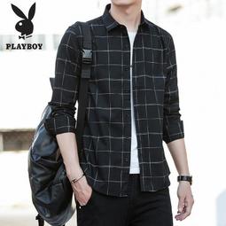 花花公子格紋襯衫 格子襯衫 襯衫外套 長袖襯衫男生襯衫 休閒襯衫6色襯衣 男生衣著 男裝 歷史價格詳細信息