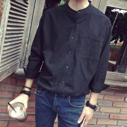 男生亞麻襯衫 S-2XL 春秋季立領襯衫韓版青年男長袖襯衫寬松大碼棉麻襯衣 潮流襯衫 休閒百搭襯衫 長袖襯衫 素色襯衫 歷史價格詳細信息