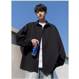 情侶襯衫外套 襯衫男 純色襯衫外套男 大尺碼襯衫男 春裝新款簡約百搭基礎款男女情侶長袖純色襯衫 歷史價格詳細信息