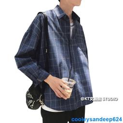 3色可選 長袖襯衫男 M-2XL 格紋襯衫 韓版襯衫 複古港風學生長袖襯衣 寬松沙灘襯衫 學院風學生格紋襯衫 歷史價格詳細信息