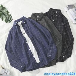 實拍原宿風時尚百搭青少年港風bf潮流ulzzag休閑寬鬆格子男潮流男士長袖襯衫上衣 歷史價格詳細信息