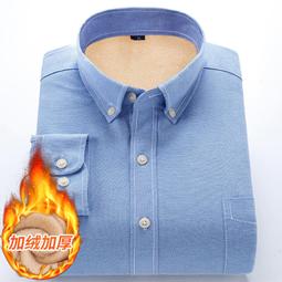 新款加絨襯杉男士牛津紡保暖襯杉冬季新款加絨休閑襯依 歷史價格詳細信息