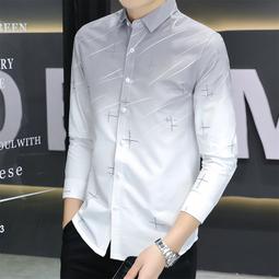 韓版休閒襯衫男 2種顏色分類5種尺碼春季男襯衫男條紋長袖休閒青年襯衫 百搭寬鬆版~時尚男裝 歷史價格詳細信息