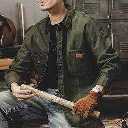 長袖襯衫男士春秋款式美式潮牌痞帥工裝襯衣春秋長袖休閑外套簡約 歷史價格詳細信息