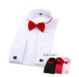 送袖扣 袖扣襯衫☆╮莎莎蜜桃 法式修身商務四季襯衫袖扣襯衫純色襯衫禮服長袖襯衫襯衣結婚禮服#D5202五色選 歷史價格詳細信息