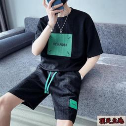 新款時尚套裝男 短袖西裝襯衫短褲 套搭配 夏季薄款男士休閒兩件套-毛毛男裝 歷史價格詳細信息