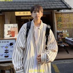 青年襯衣休閑外套潮流韓版春夏男士寬松牛仔長袖襯衫棉質百搭上衣-靚仔男裝 歷史價格詳細信息