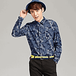 迷彩襯衫 男長袖上衣-顯瘦修身純棉質拼接男士流行男裝71av50【獨家進口】【米蘭精品】 歷史價格詳細信息