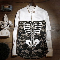 迷彩襯衫 男長袖上衣-顯瘦修身純棉質拼接男士流行男裝71av50【獨家進口】【米蘭精品】 歷史價格詳細信息