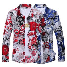 【襯衫】花襯衫男士長袖2023秋季商務修身設計感襯衣彈力免燙輕奢時尚襯衫 歷史價格詳細信息