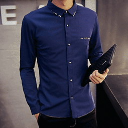長袖襯衫加絨上衣-修身舒適花紋拼接男襯衣3色72am7【獨家進口】【米蘭精品】 價格比較,價格查詢,歷史價格詳細信息