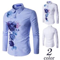 &Omega;衣枝獨袖&Omega;新款歐美百搭男士休閒百搭船錨印花長袖襯衫D47 歷史價格詳細信息