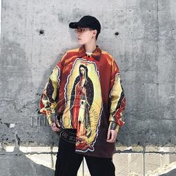 《TINO HOMME》2019春夏新款日韓版OVERSIZE滿版字母印花領結寬鬆長袖襯衫 歷史價格詳細信息