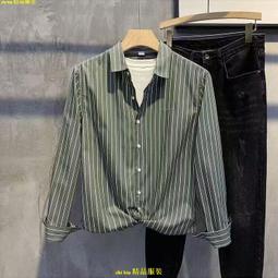 夏季男式襯衫長袖條紋薄款青春流行時尚潮流韓版青年帥氣百搭襯衣-靚仔男裝 歷史價格詳細信息