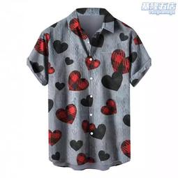 男士新款夏威夷休閑短袖襯衫沙灘個性時尚復古3D印花透氣百搭T恤 歷史價格詳細信息