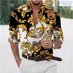 『熱賣』花襯衫 男生短袖襯衫 韓版修身印花上衣 藍白色商務休閒工作上衣 時尚百搭翻領青年襯衫 柔軟親膚 男生衣著 歷史價格詳細信息