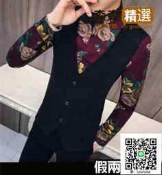 &Omega;依枝獨袖&Omega;【111】新款男式帥氣個性樹葉花紋印花修身長袖襯衫  [滿300出貨] 歷史價格詳細信息